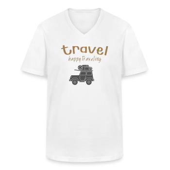 Voyager - T-shirt col V Homme - blanc - Devant - AI Model Male 185 light (185cm)