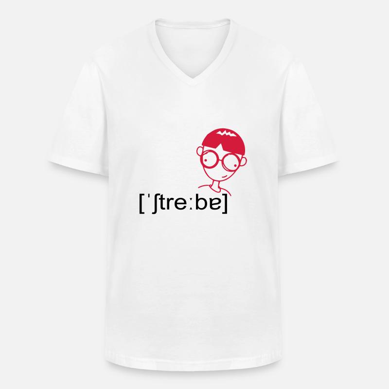 streber - Männer-T-Shirt mit V-Ausschnitt - Weiß
