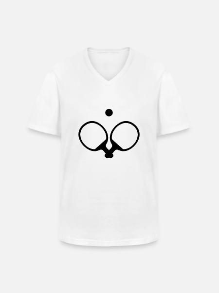Raquette - T-shirt col V Homme - blanc