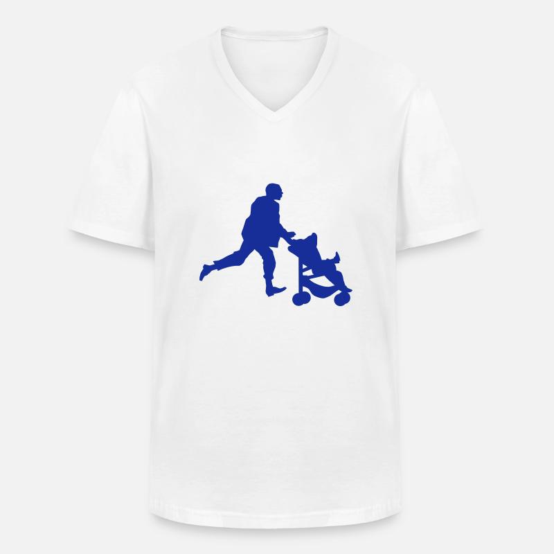 dad daddy - Männer-T-Shirt mit V-Ausschnitt - Weiß