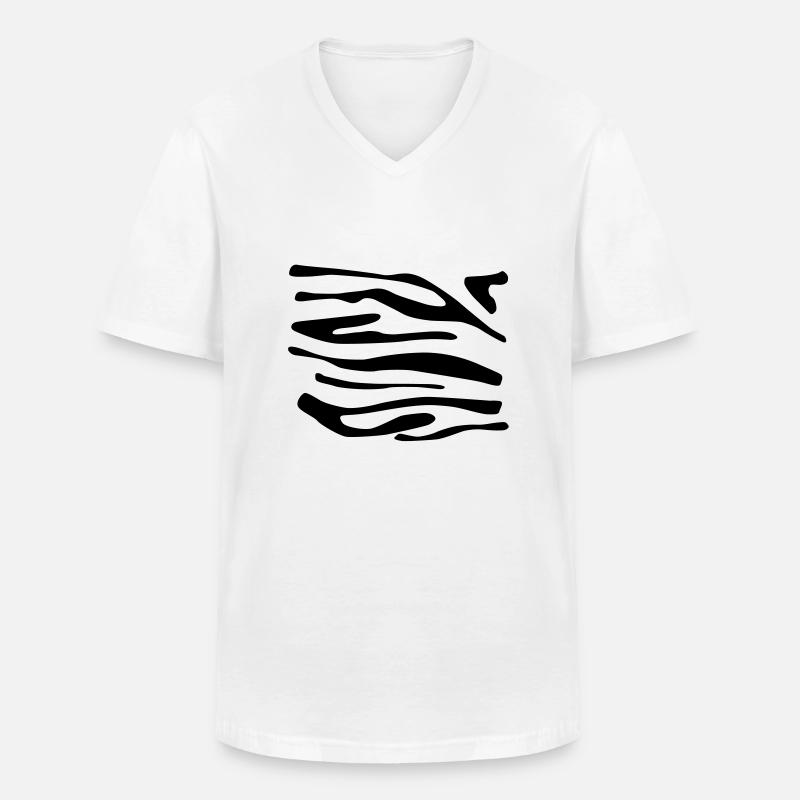 Zebra-Druck ein - Männer-T-Shirt mit V-Ausschnitt - Weiß