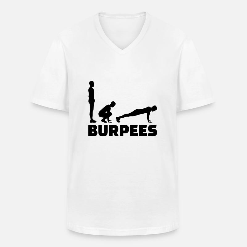 Burpees - Männer-T-Shirt mit V-Ausschnitt - Weiß