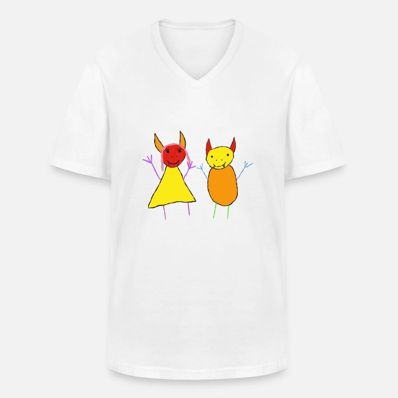 Teufel Paar - Devil Bunt - Monster - Männer-T-Shirt mit V-Ausschnitt - Weiß