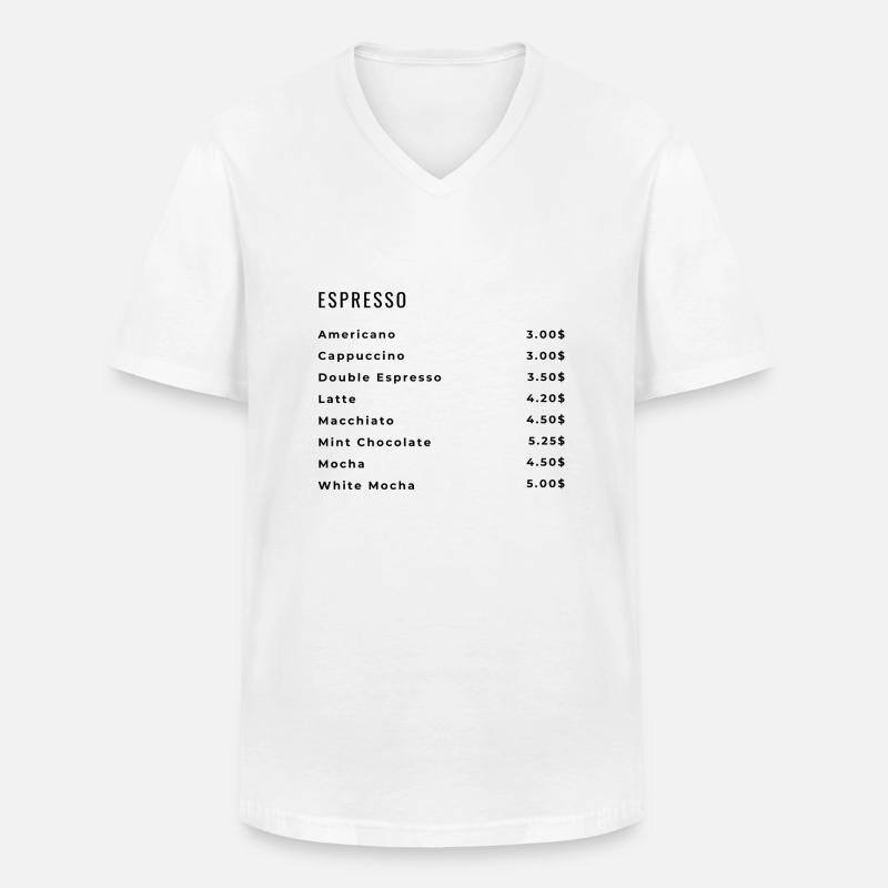 Ein bisschen Kaffee? - Männer-T-Shirt mit V-Ausschnitt - Weiß