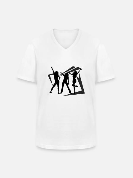 Dancing Dance Music - Männer-T-Shirt mit V-Ausschnitt - Weiß