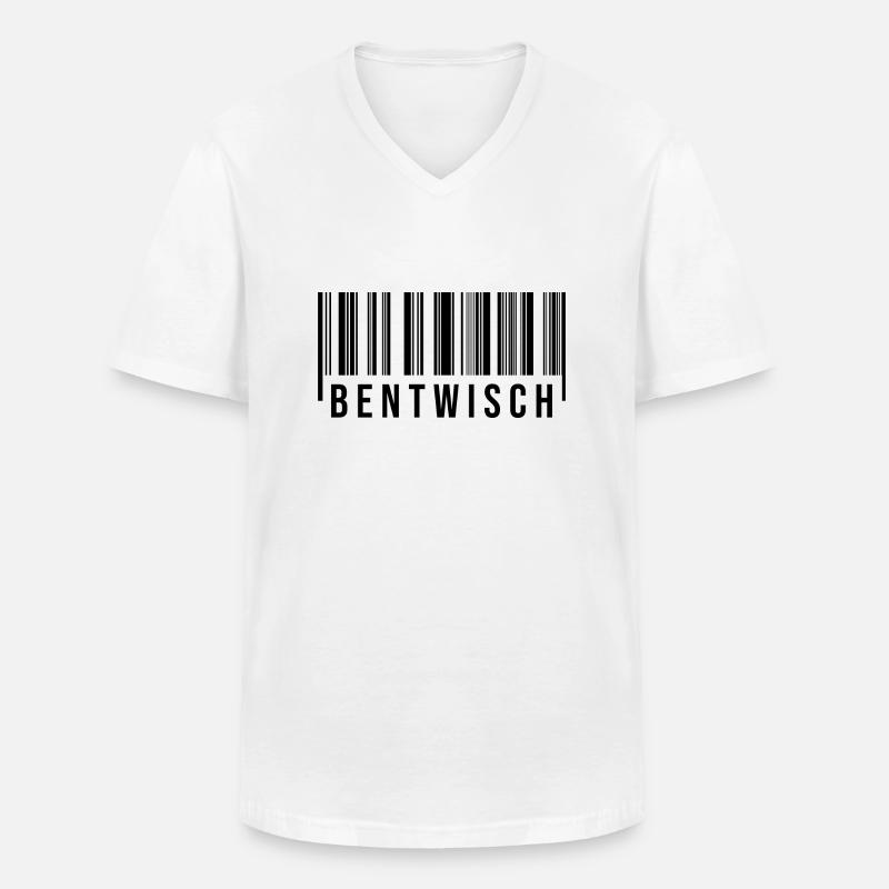 Bentwisch Strichcode - Männer-T-Shirt mit V-Ausschnitt - Weiß