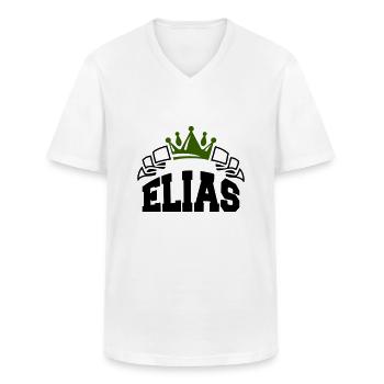 Elias - Men's V-Neck T-Shirt - white - Front - AI Model Male 185 light (185cm)