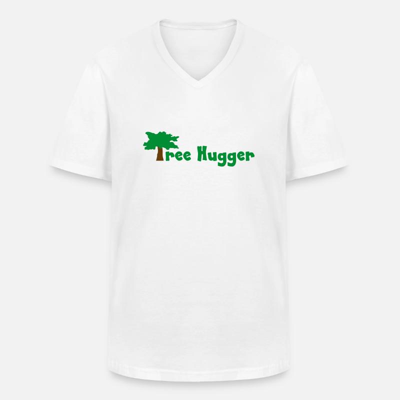 Tree Hugger - Männer-T-Shirt mit V-Ausschnitt - Weiß