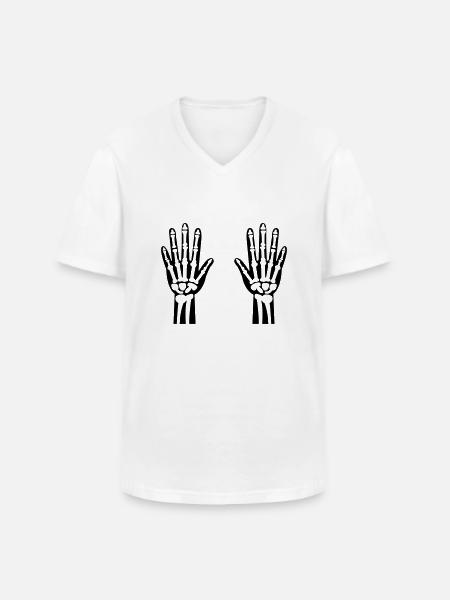 Skeleton Hands 01 - Men's V-Neck T-Shirt - white