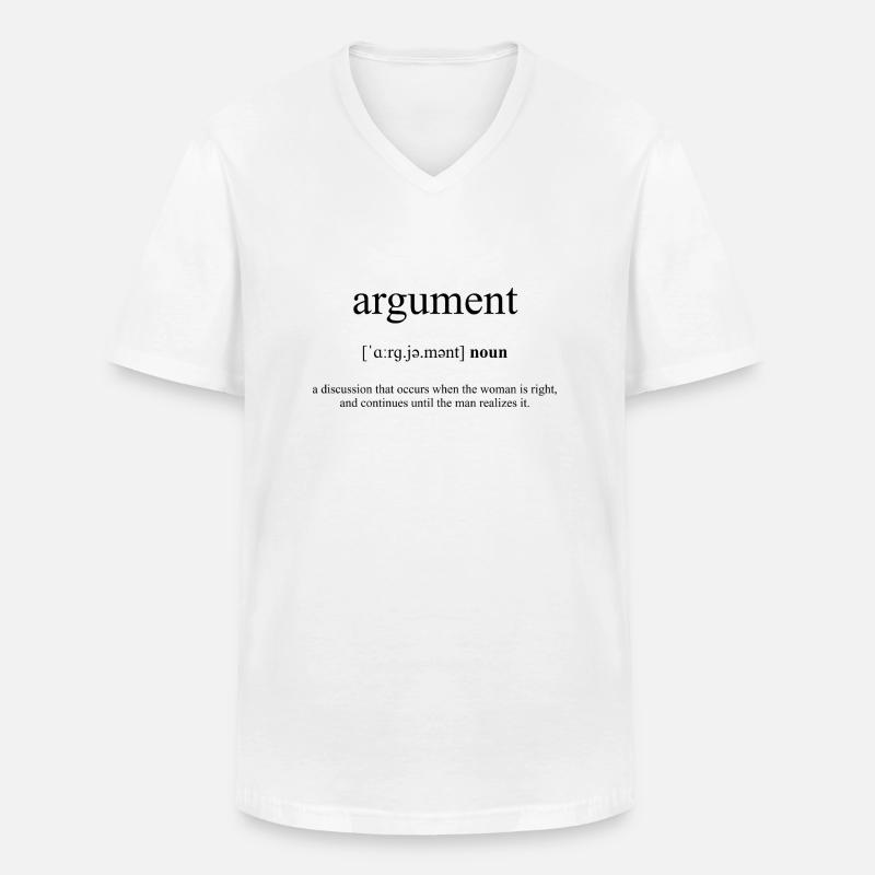 Argument Definition Dictionary - Männer-T-Shirt mit V-Ausschnitt - Weiß