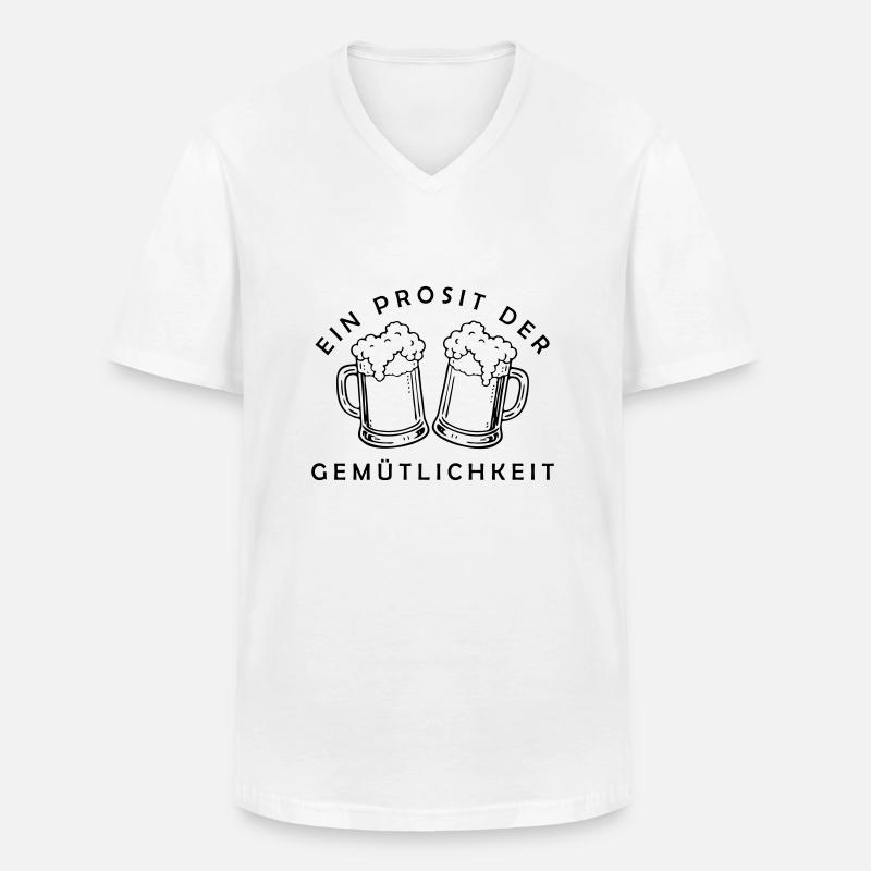 Bier - Ein Prosit der Gemütlichkeit - Men's V-Neck T-Shirt - white