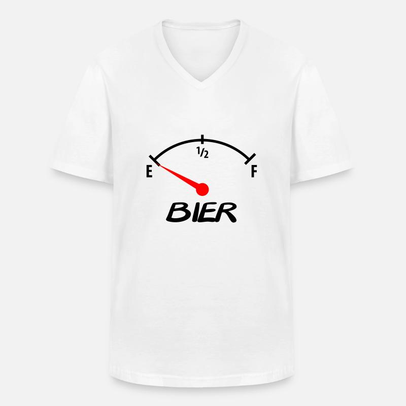 bier - Männer-T-Shirt mit V-Ausschnitt - Weiß
