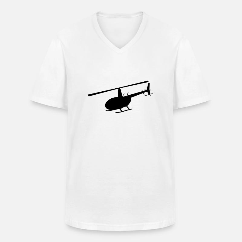 R44 - Männer-T-Shirt mit V-Ausschnitt - Weiß
