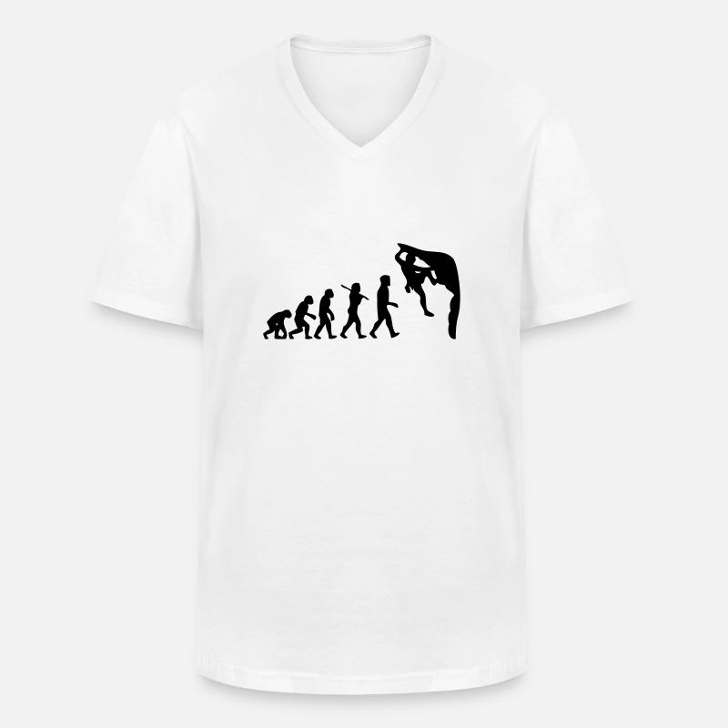 Humanoide Evolution - Männer-T-Shirt mit V-Ausschnitt - Weiß