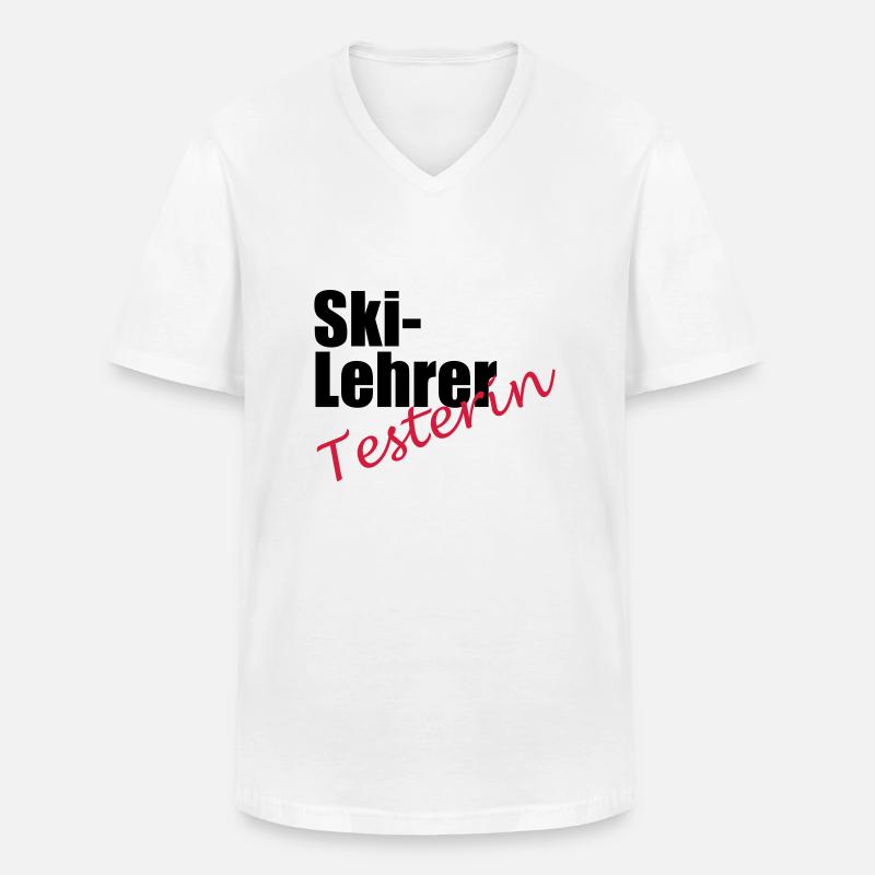 Ski Lehrer Testerin - Männer-T-Shirt mit V-Ausschnitt - Weiß