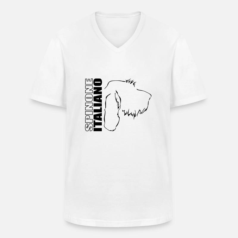SPINONE ITALIANO PROFILO cane cani Wilsigns - Maglietta da uomo classica con scollo a V - bianco