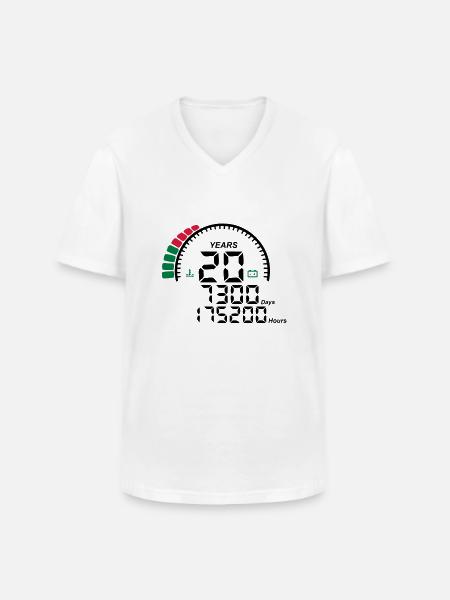 years 20 years anniversary meter - Men's V-Neck T-Shirt - white