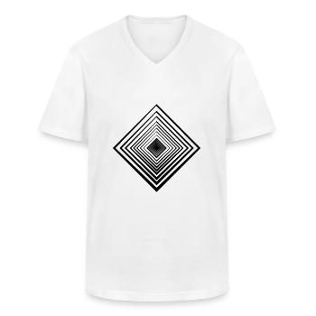 abstract - Tunnel - T-shirt col V Homme - blanc - Devant - AI Model Male 185 light (185cm)