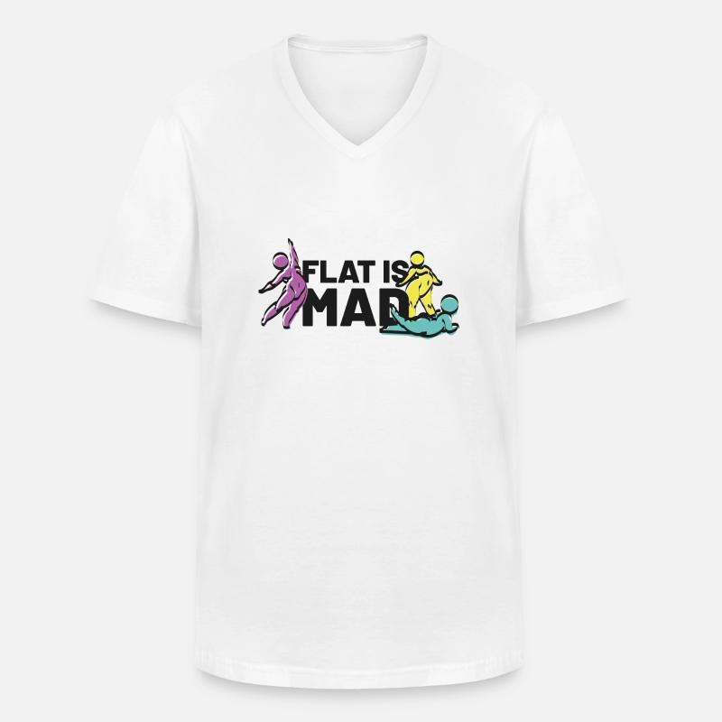 flat is mad - Männer-T-Shirt mit V-Ausschnitt - Weiß