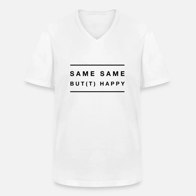 same same but happy - Männer-T-Shirt mit V-Ausschnitt - Weiß