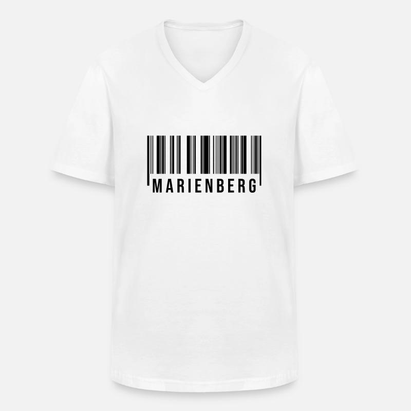 Erzgebirge Strichcode Marienberg - Männer-T-Shirt mit V-Ausschnitt - Weiß