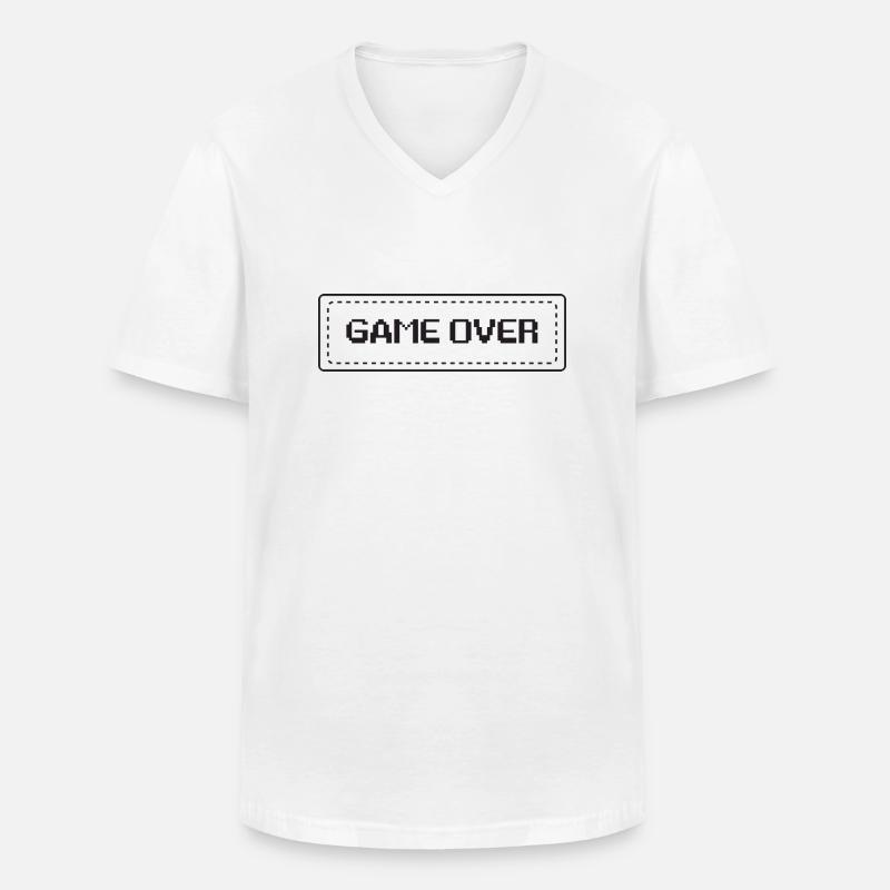 Game Over - Männer-T-Shirt mit V-Ausschnitt - Weiß