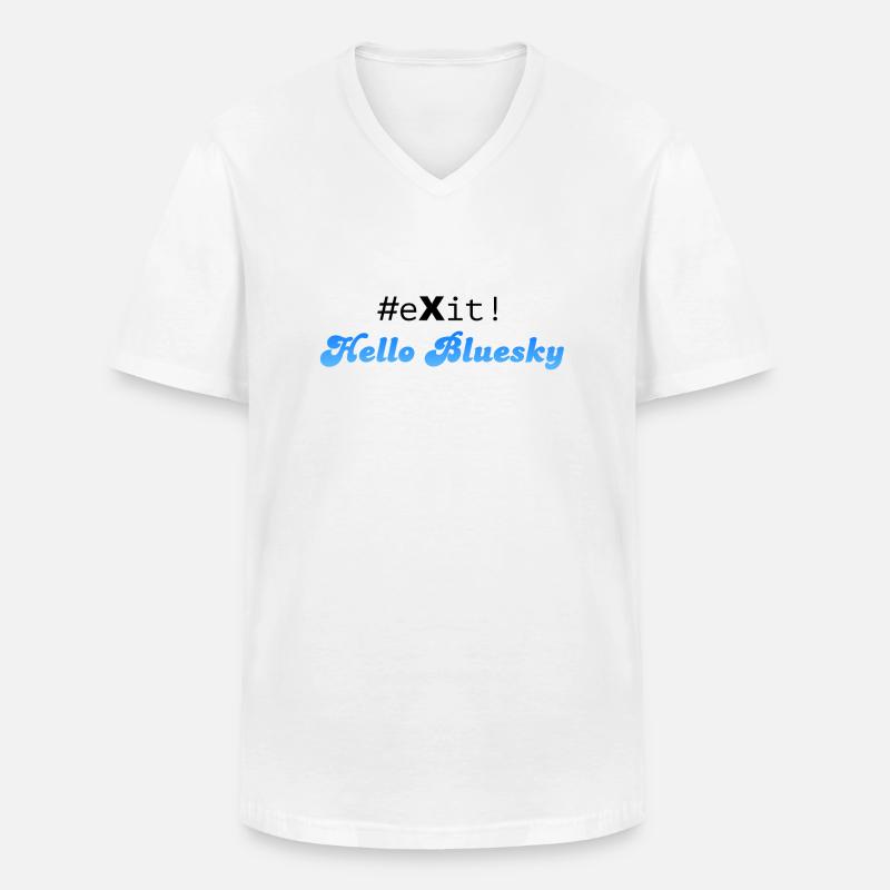#eXit! - Men's V-Neck T-Shirt - white