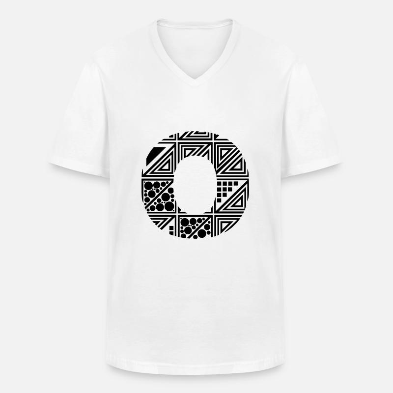 Buchstabe O - Männer-T-Shirt mit V-Ausschnitt - Weiß