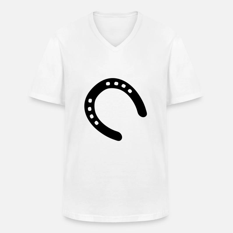 Pferd hufeisen - Männer-T-Shirt mit V-Ausschnitt - Weiß