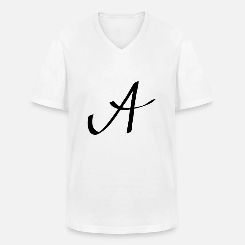Logo A - Männer-T-Shirt mit V-Ausschnitt - Weiß