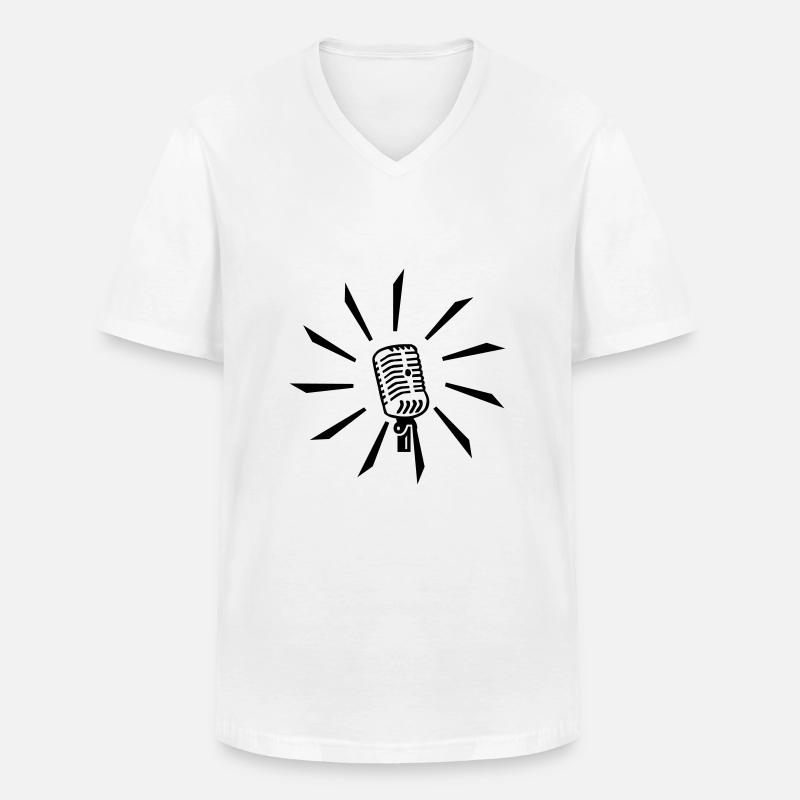 mikrophone / mic (1c) - Männer-T-Shirt mit V-Ausschnitt - Weiß