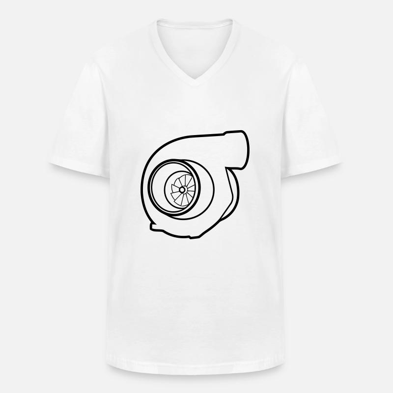 Turbolader - Männer-T-Shirt mit V-Ausschnitt - Weiß