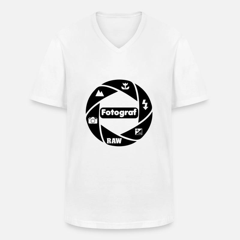 Fotograf - Männer-T-Shirt mit V-Ausschnitt - Weiß