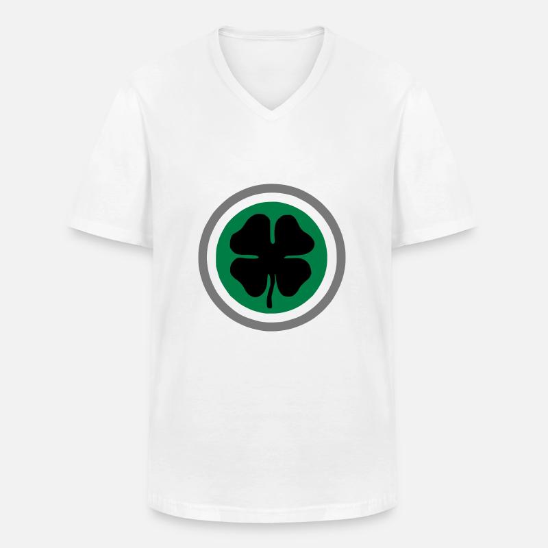 Flogging Molly Shamrock - Männer-T-Shirt mit V-Ausschnitt - Weiß