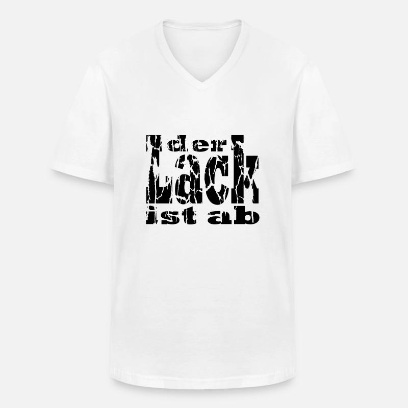 der Lack ist ab - Männer-T-Shirt mit V-Ausschnitt - Weiß