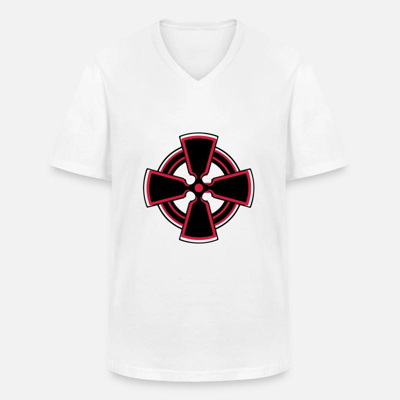 celtic_cross - Männer-T-Shirt mit V-Ausschnitt - Weiß