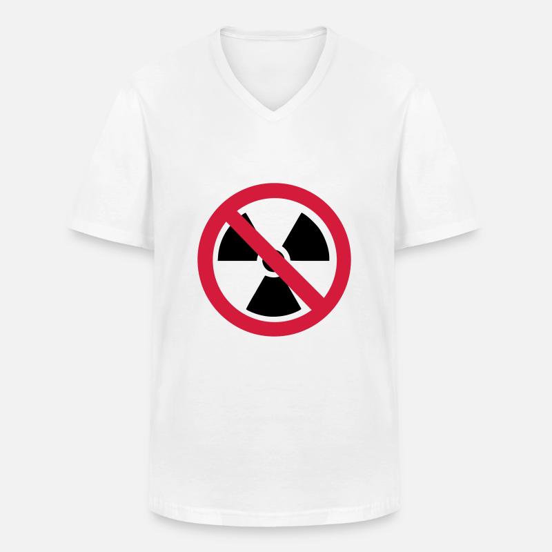 Energia nucleare - Maglietta da uomo classica con scollo a V - bianco