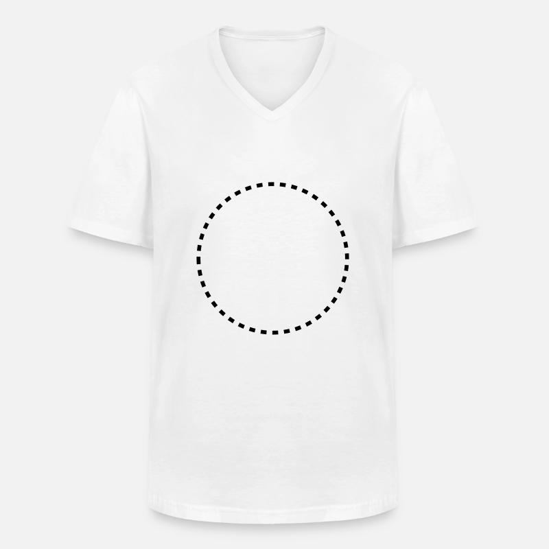 dashed_circle_1c - Männer-T-Shirt mit V-Ausschnitt - Weiß