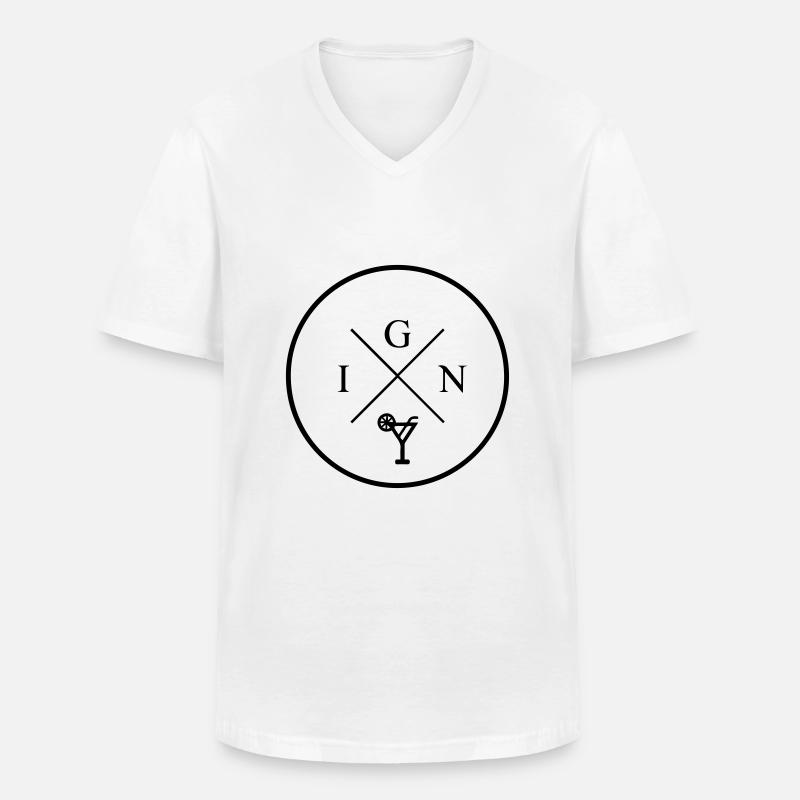 gin - Männer-T-Shirt mit V-Ausschnitt - Weiß