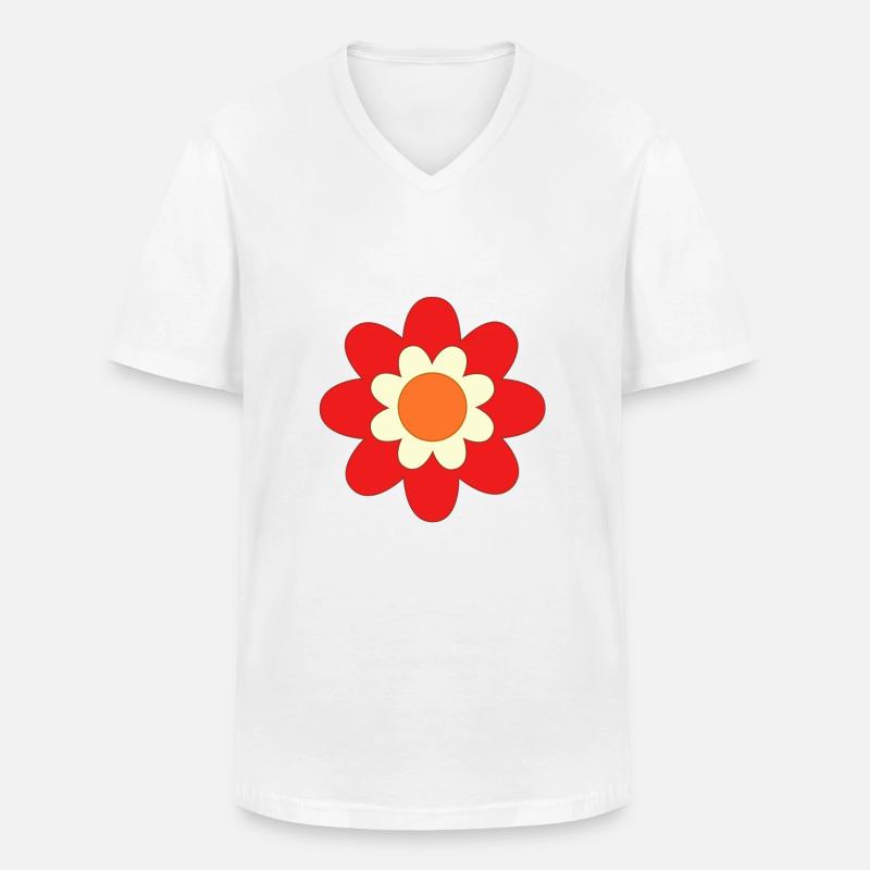 Blümchen 1 - Männer-T-Shirt mit V-Ausschnitt - Weiß