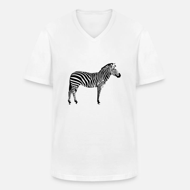 Zebra 1 - Männer-T-Shirt mit V-Ausschnitt - Weiß