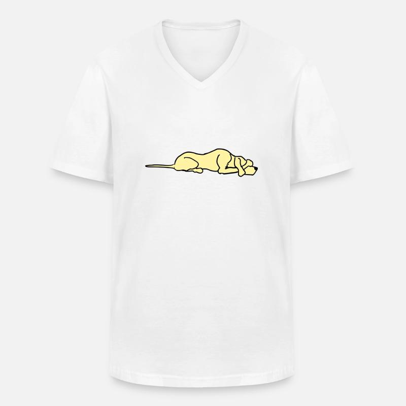 Hund Comic - Männer-T-Shirt mit V-Ausschnitt - Weiß