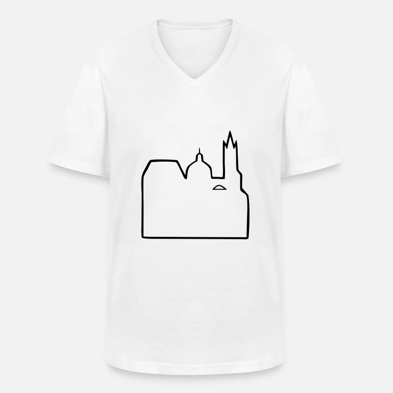 Aachener Dom Aachen - Männer-T-Shirt mit V-Ausschnitt - Weiß