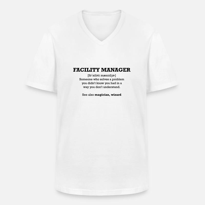 facility manager - wizard - Männer-T-Shirt mit V-Ausschnitt - Weiß