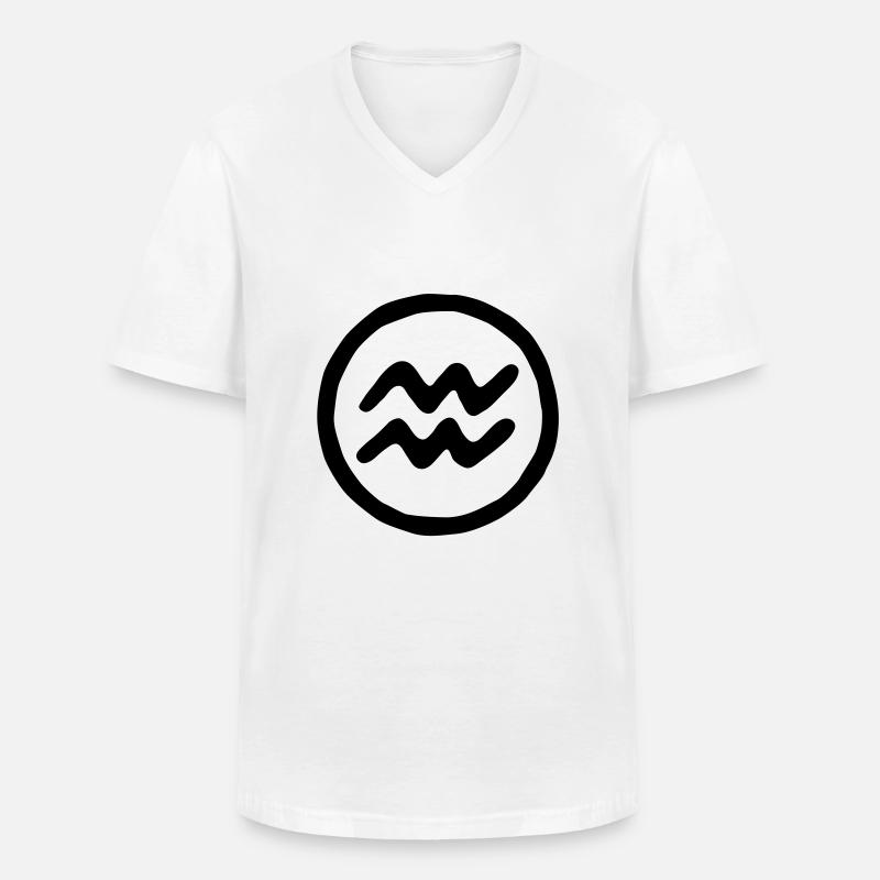 wassermann_a_1c - Männer-T-Shirt mit V-Ausschnitt - Weiß