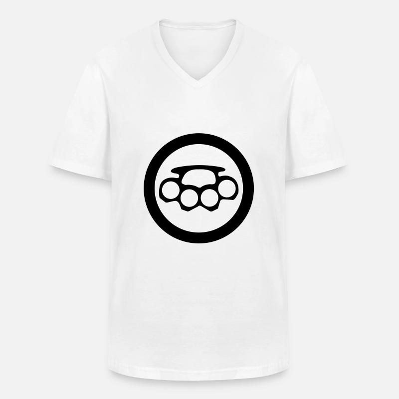 schlagring icon - Männer-T-Shirt mit V-Ausschnitt - Weiß