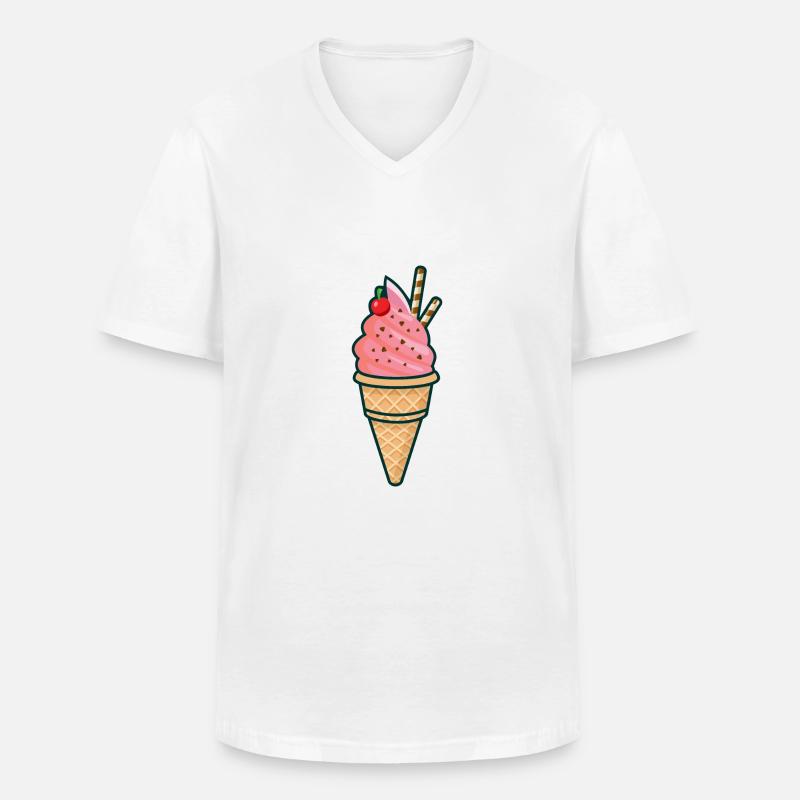 Eiscreme, Eis, Sommer, Sonne - Männer-T-Shirt mit V-Ausschnitt - Weiß