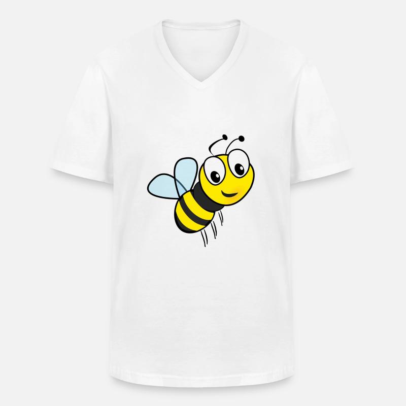biene - Männer-T-Shirt mit V-Ausschnitt - Weiß