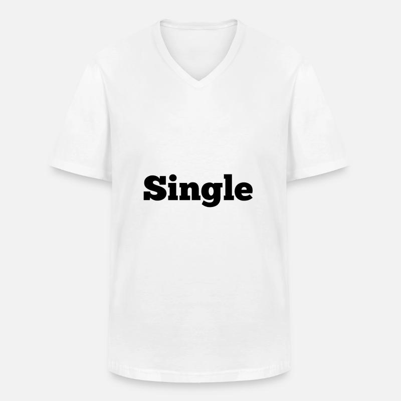 Single - Männer-T-Shirt mit V-Ausschnitt - Weiß