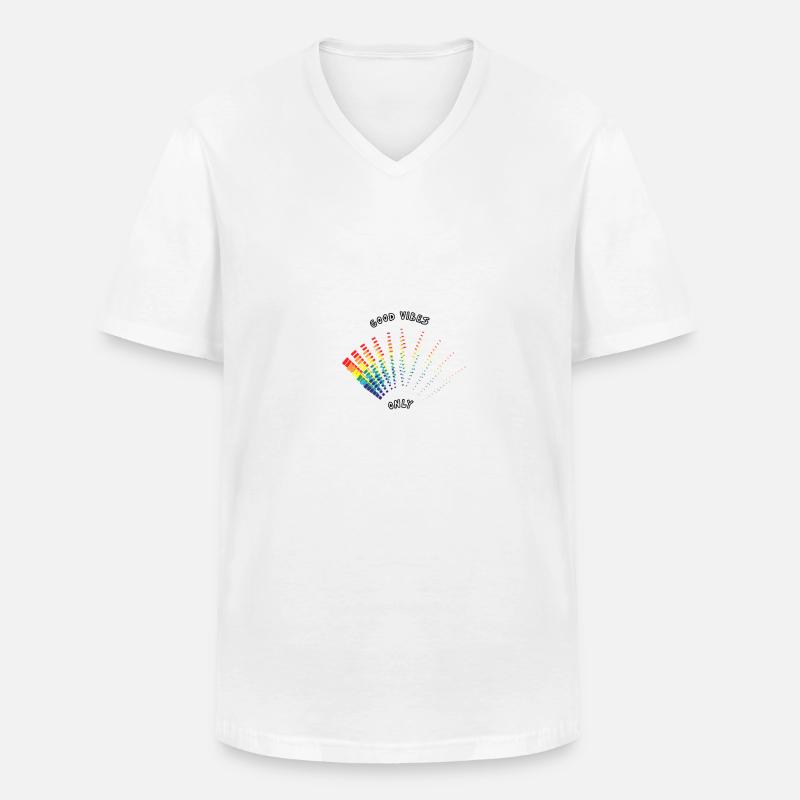 good vibes only - Männer-T-Shirt mit V-Ausschnitt - Weiß